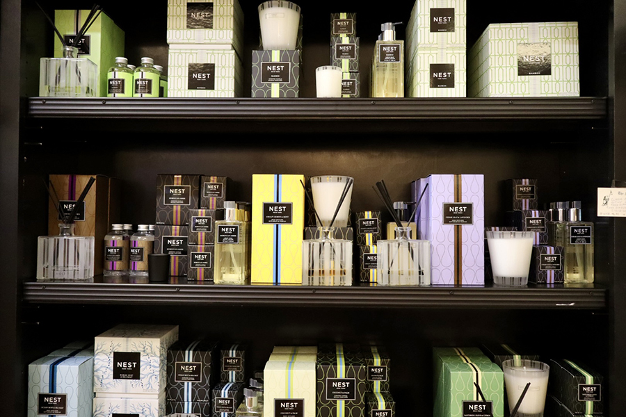 Nest candles at the Mole Hole shop