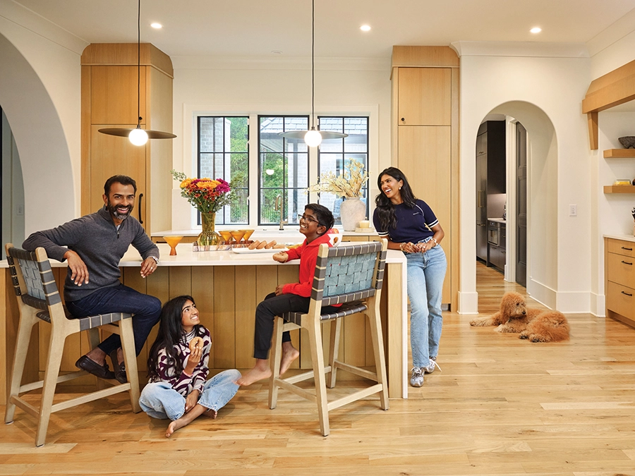 The Gopalans at home, from left: Rakesh, Sahana, Shaan and Vidya