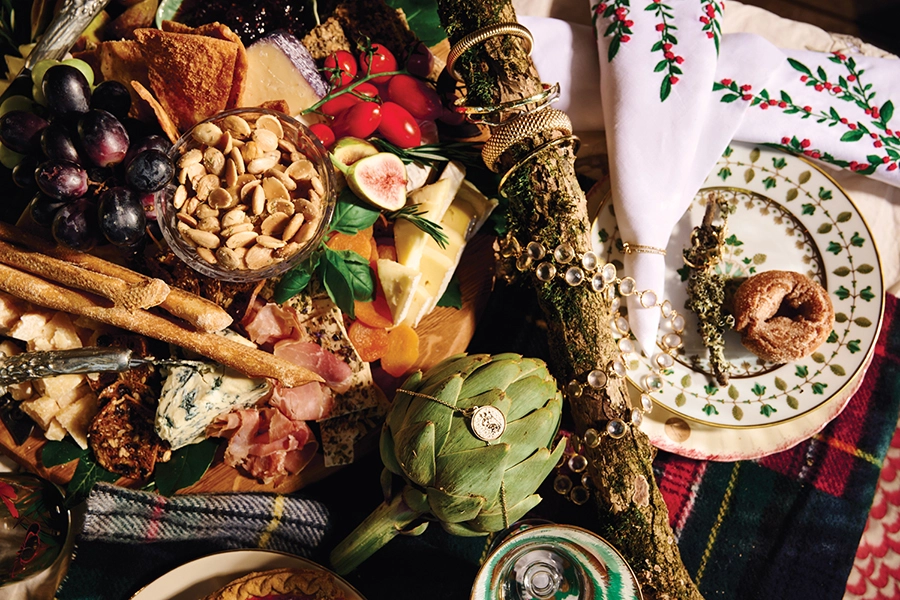 Holiday table spread