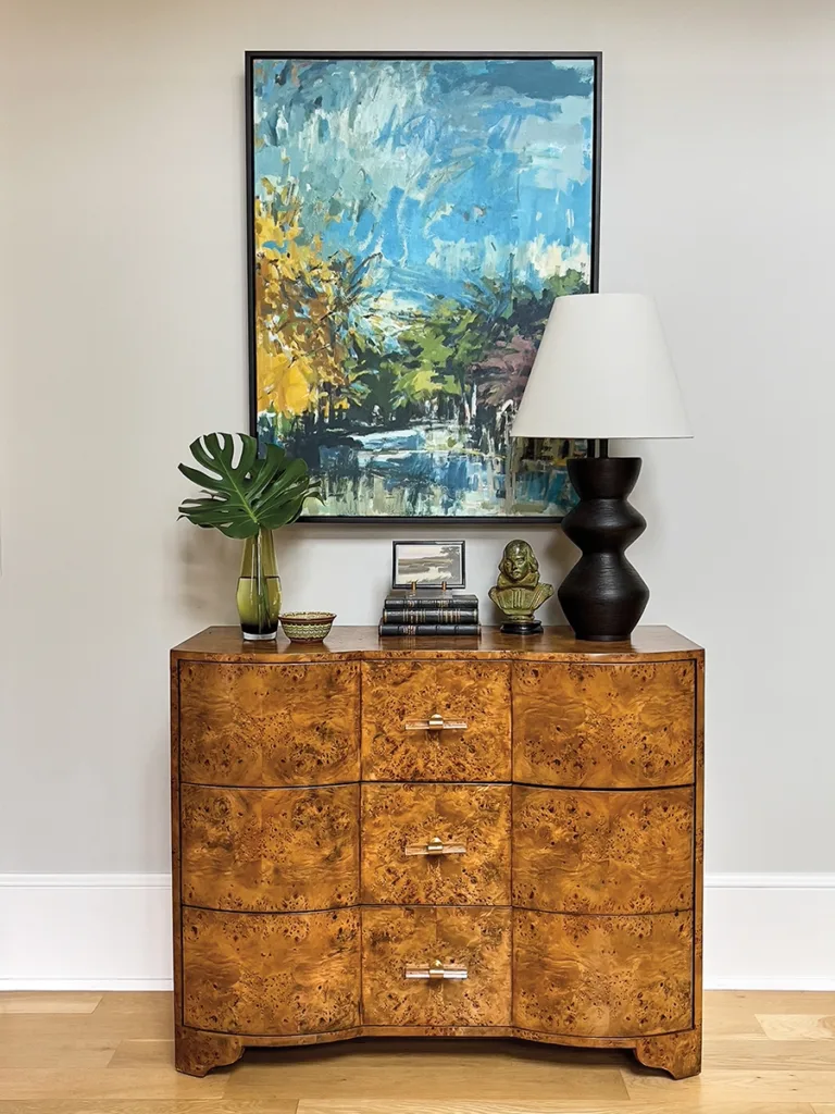 Burl-wood chest of Matthews home