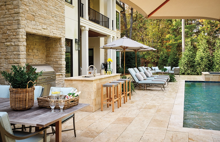 Outdoor pool of Matthews home