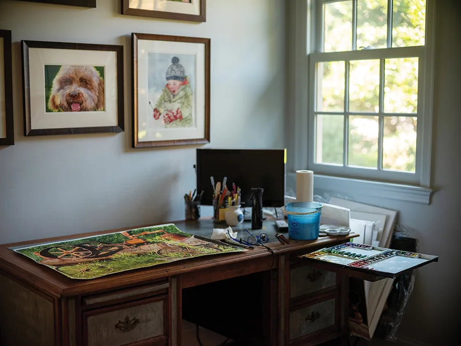Artist Christine Walker's office