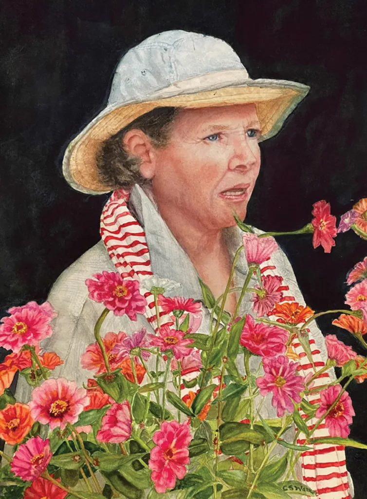 Peddling Petals painting by Christine Walker