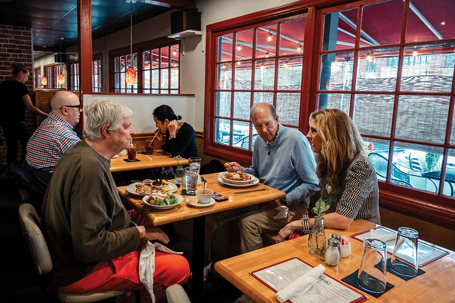 Whitley Adkins with regulars Bill Belk and Ken Browder