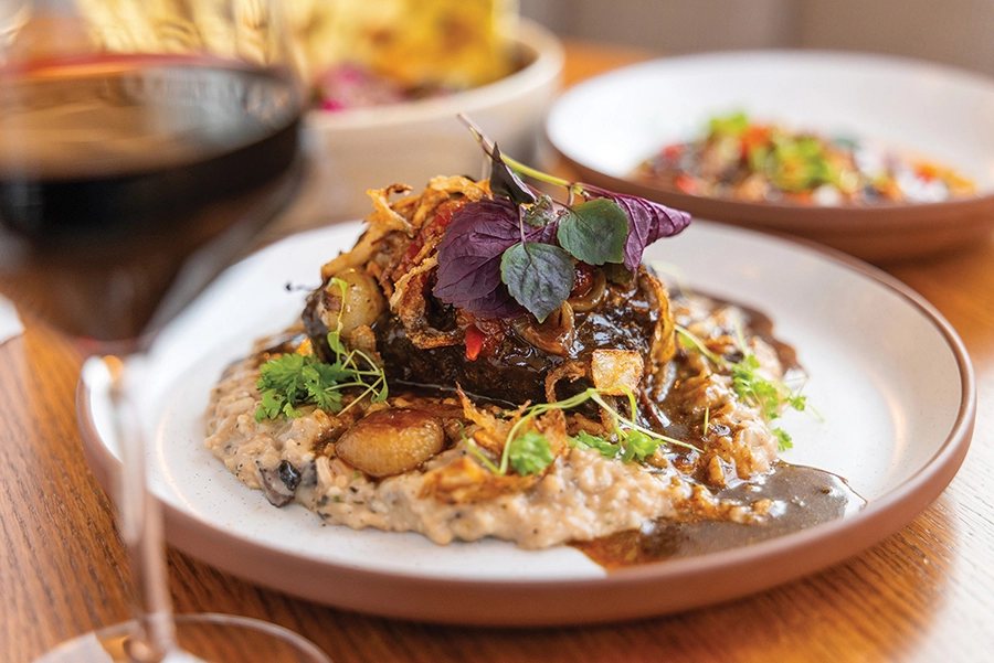 Laurel Park's braised short rib with mushroom-truffle risotto