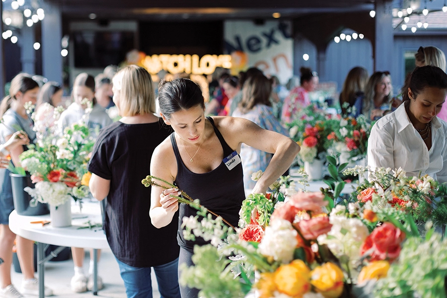 People making bouquets