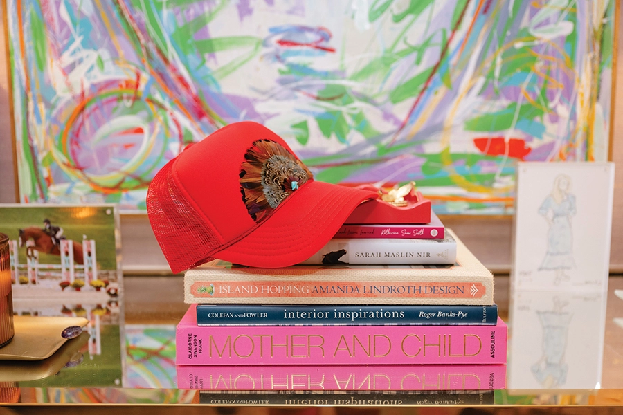 Holly Phillips's stacked books