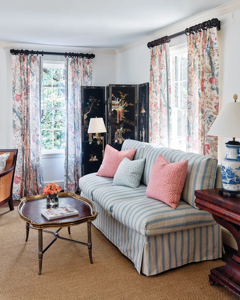 Myers Park home's sitting room designed by Nashville designer Becky Nielsen