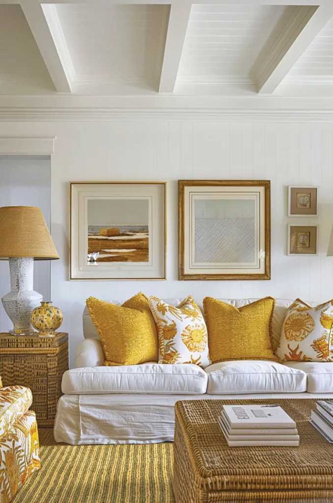 Hampton Yellow Living Room Braid Olive and Mustard